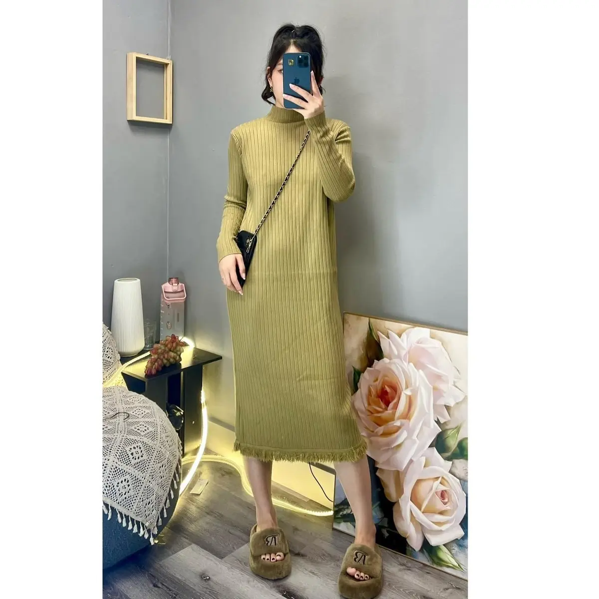 Váy xuông len thỏ dày - RUA GÂN