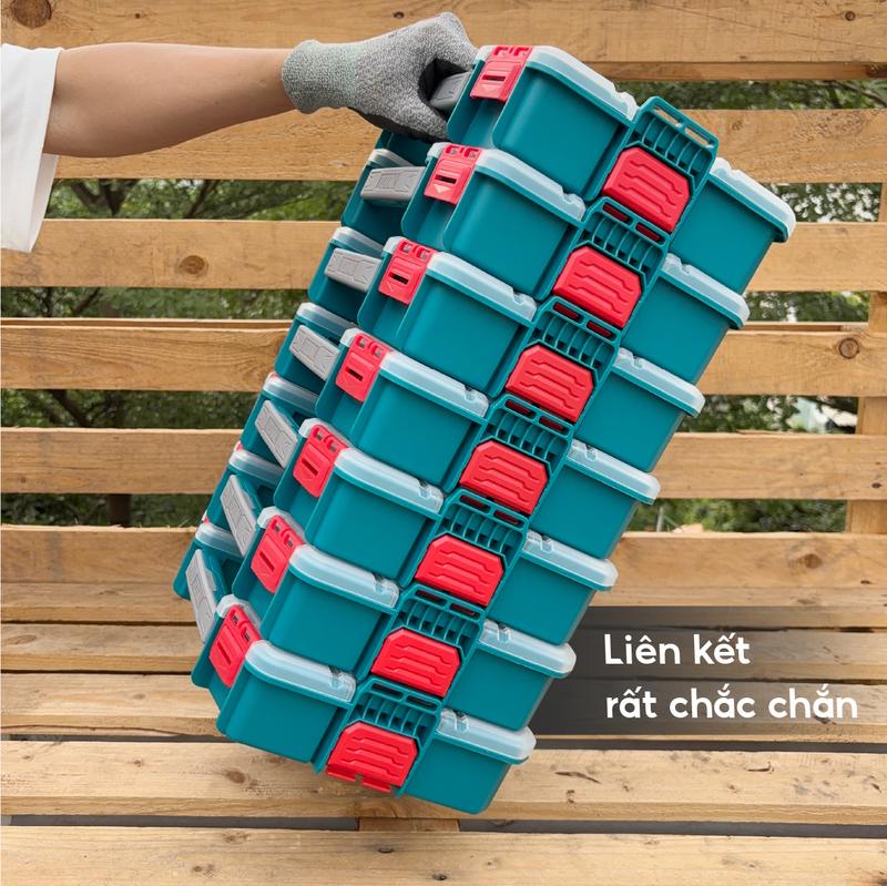 Product Introduction of Hộp nhựa đựng linh kiện TOTAL 12 inch - 15 inch chất liệu nhựa PP, vách ngăn tháo rời, các hộp xếp chồng được lên nhau 35