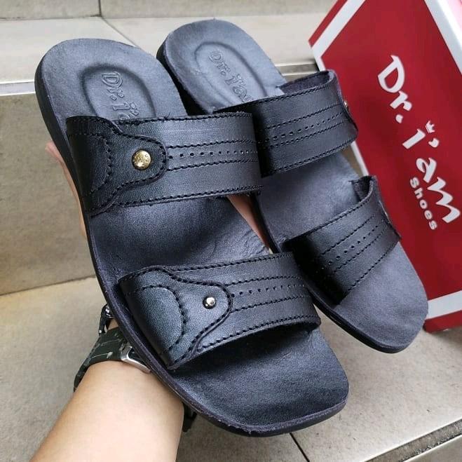 Sandal Lelaki Ban 2 Asli Kulit Sapi | Kode 4012 Sol Karet 5