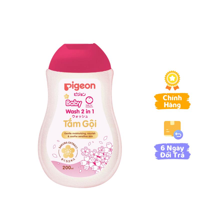 Sữa tắm gội cho bé dịu nhẹ 2in1 Sakura Pigeon 200ml