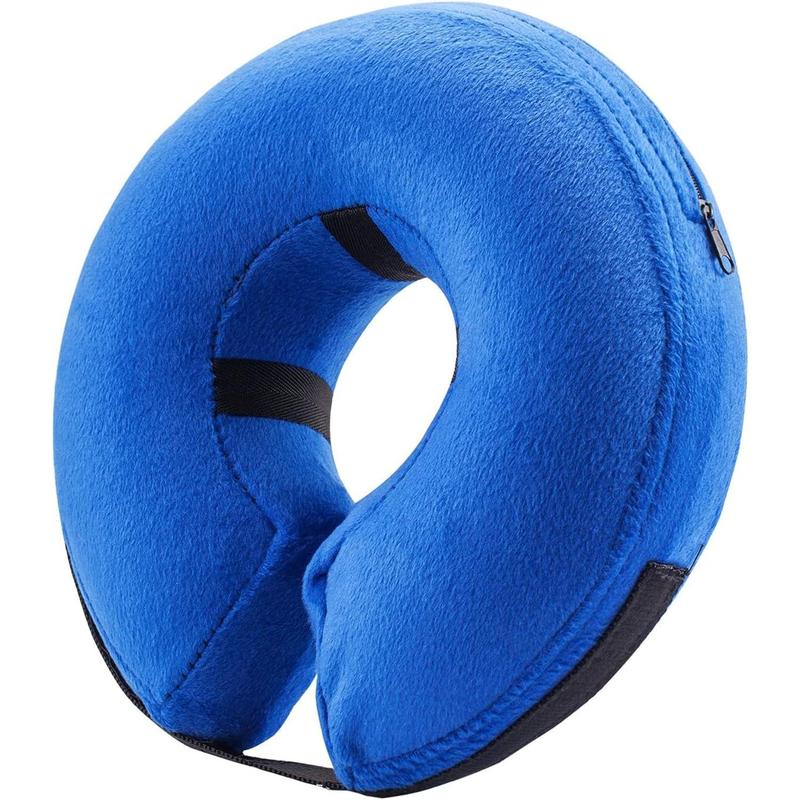 BENCMATE Protective Inflatable Collar for Dogs and Cats - Soft Pet Dog Cone Recovery Collar Does Not Block Vision E-Collar(Medium, Blue) 0