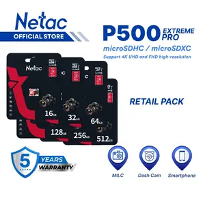 Netac MicroSD P500 Ultra / Extreme Pro MicroSDHC / MicroSDXC Card 16GB/32GB/64GB/128GB/256GB V30 A1 Class 10 up to 100MB/s Retail Pack/Retail Pack with SD Adapter