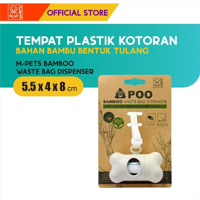 Gambar M-Pets Dog Poop Bag Bamboo Dispenser Isi 1x15 pcs / Plastik Kotoran dari M-Pets Volk Pets Indonesia Kota Tangerang Tokopedia