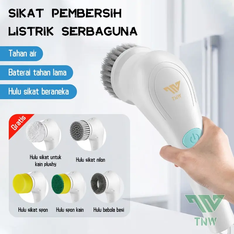 TNW KC5 5 in 1 Electric Cleaning Brush Sikat Pembersih Listrik Wireless Handheld Cleaner Rechargeable Spin Scrubber Waterproof Washer 0