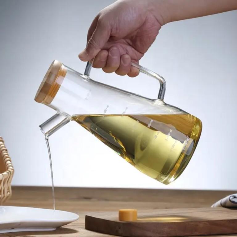 Product Introduction of Botol Minyak Goreng Borosilicate Glass Wadah Kaca Oil Pot Leak Proof Tutup Kayu 700 ML 9