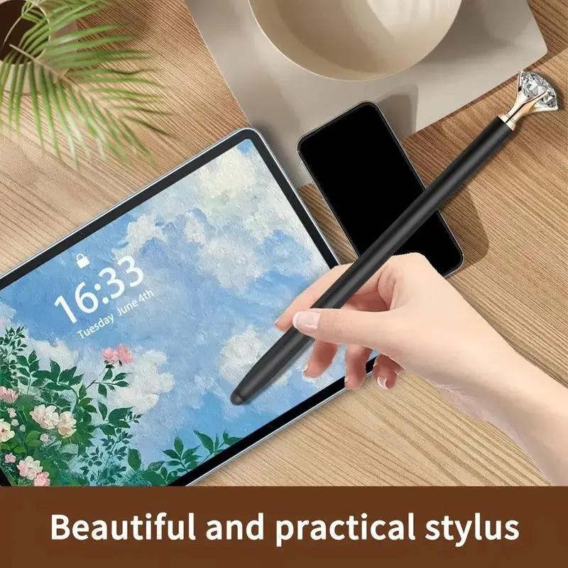 Colorful Artificial Diamond Design Stylus Pen, Multipurpose Touch Screen Capacitive Pen, Stylus for iPad, Android, Chrome Book, Tablet 8