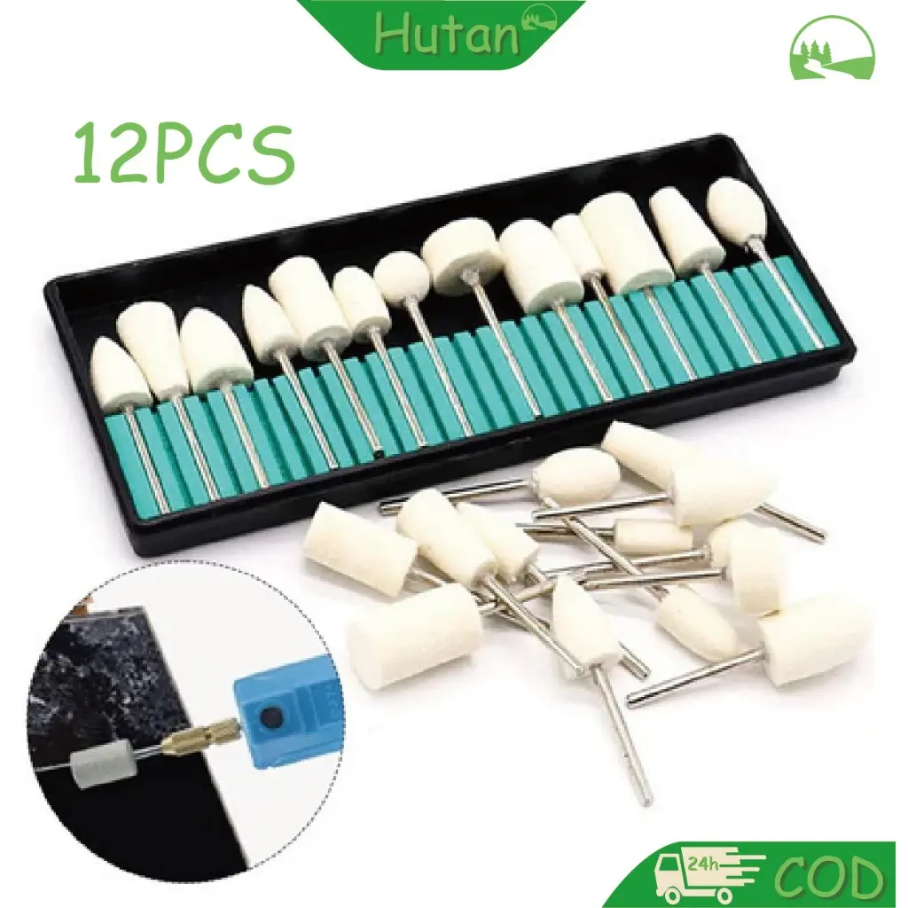 12pcs/set Wool Mata Bor Poles Mini As 2.3mm Polishing Wheel Buffing Poles