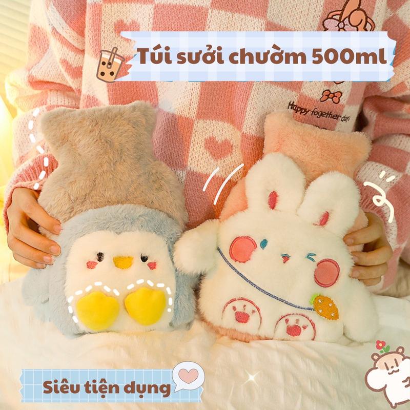 Túi chườm đau bụng kinh, chườm nóng lạnh không cần cắm điện HL073 - túi chườm đa năng hiệu quả quà tặng bạn gái vải lông mịn giữ ấm cơ thể Đựng Nước Giữ Nhiệt túi chườm gấu 6