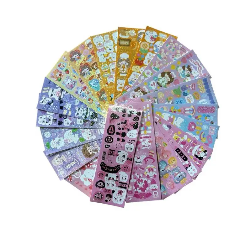 200 tấm &  Set 100 tấm sticker lấp lánh dài 13,5cm x 4,5cm dùng để trang trí top nhiều mẫu xinh QH160 7
