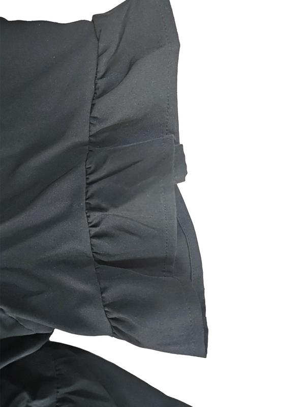 Plus Size Solid Ruffle Hem V Neck Dress, Casual Short Sleeve A-line Dress for Summer, Ladies Dresses Summer, Women's Summer Clothes for Daily Wear 4
