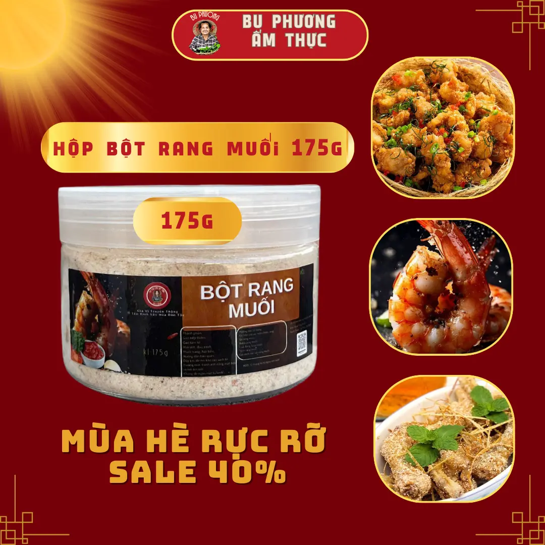 Bột Rang Muối Hộp 175g Bu Phương Ẩm Thực Gia Vị Truyền Thống nhà bếp dân tộc