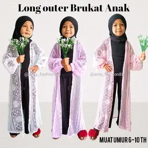 Long Cardi Brukat Anak - Outer Anak Cantik