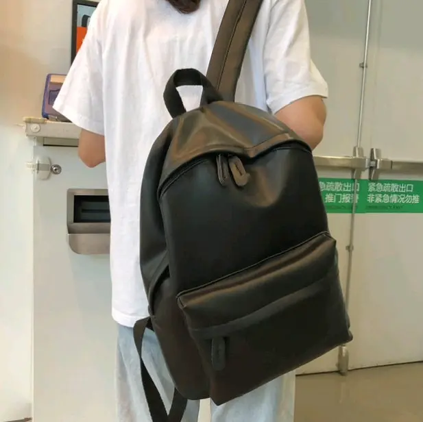 Tas Ransel Lilo Backpack Gendong Semi Kulit Sintetis Style Ala Korea Kulit PU 5