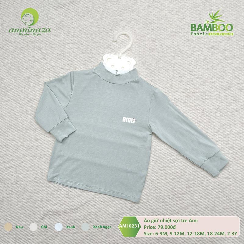 Áo giữ nhiệt cho bé Anminaza vải sợi tre Petit mềm mịn co dãn giữ nhiệt cực tốt - AMI0231 3