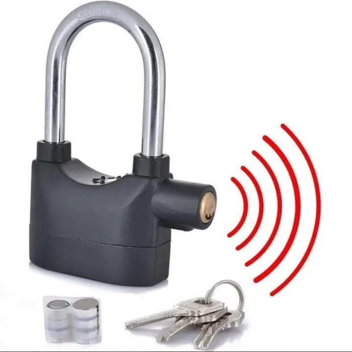 Gembok Alarm Suara Anti Maling /Pencuri Ring Panjang Pengaman Motor PLANET ACC