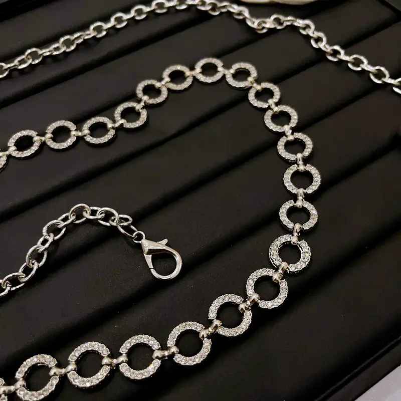 Thắt Lưng Xích Phối Váy Mặt Tròn 1cm Đính Đá 2 Màu, Chất Kim Loại Không Rỉ Sành Điệu Cho Nữ - H&T SHOP 7