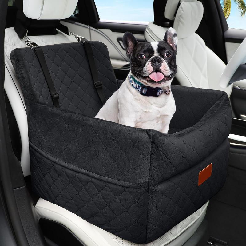 TikTok Shop Small Dog Car Seat Memory Foam Dog Booster Car Seats with Thick Cushion for Medium Dogs Under 35lbs Detachable Washable Dog Bed for Car Pet Car Seat with Storage Pockets 2