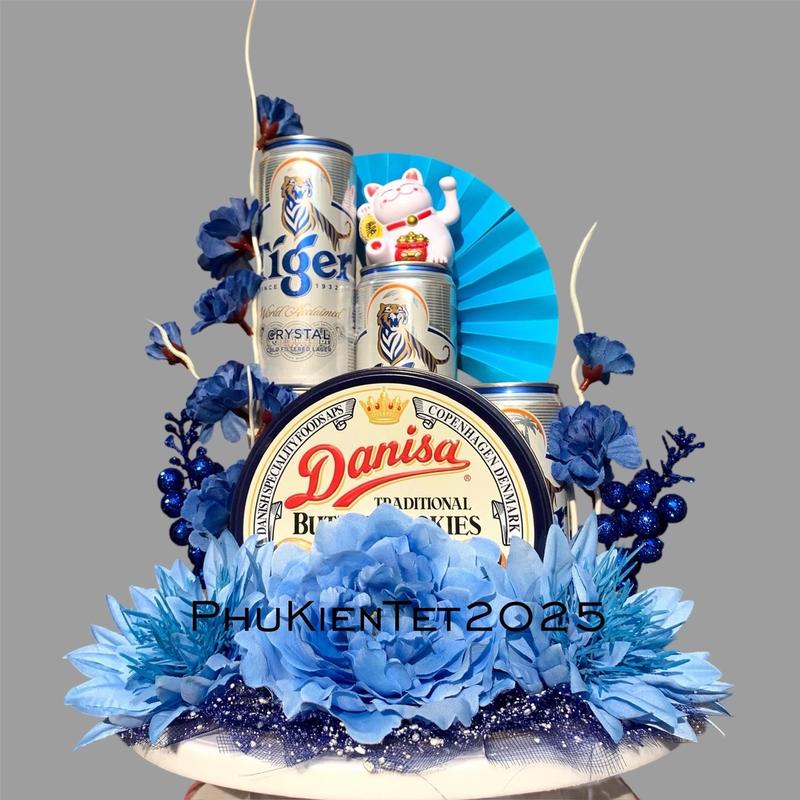 [Tặng đế + keo] Mã D2 phụ kiện trang trí tháp lễ, tết, tháp bánh oản màu xanh Decor 2025 tráp