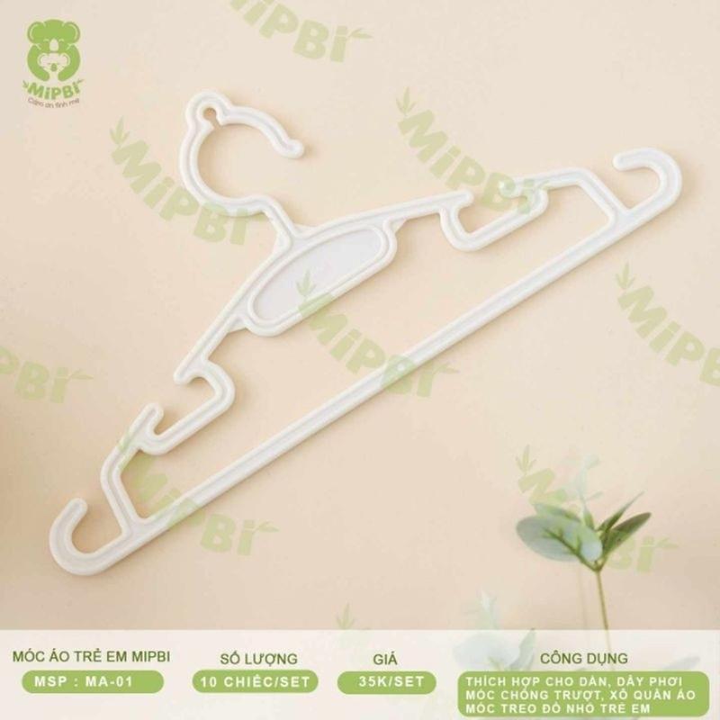 Set 10 Móc quần áo trẻ em , móc nhựa treo đồ em bé Mipbi cao cấp 9