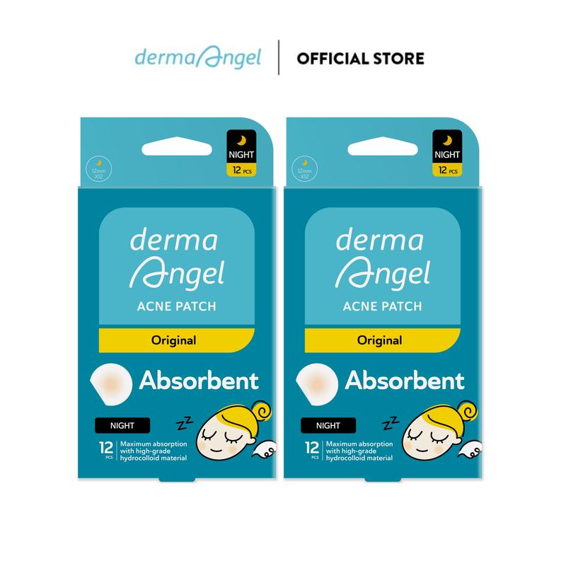  Combo 2 Miếng Dán Mụn Dùng Cho Ban Đêm Derma Angel 12 Miếng 