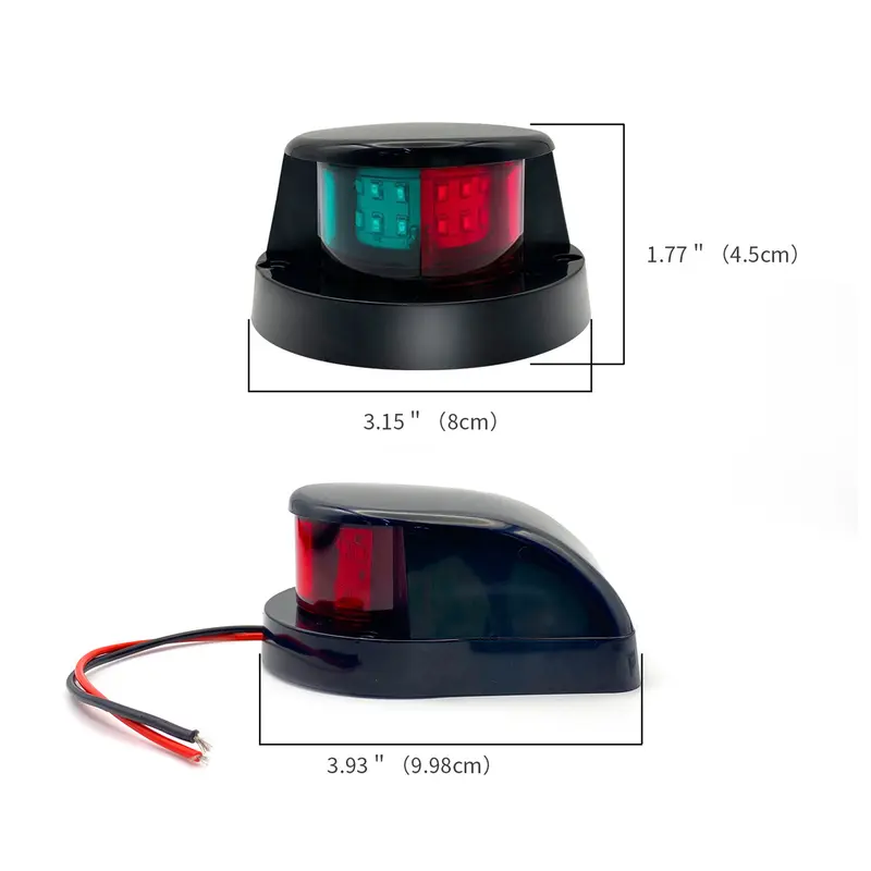 Đèn Điều Hướng Thuyền LED, Xeriok, Không Thấm Nước, Siêu Sáng, Tiện Ích Du Thuyền, Khả Năng Hiển Thị Cao, 12V, Thích Hợp Cho Tàu Biển, Đèn Thuyền Điện, Đèn Tín Hiệu Màu Đỏ Và Xanh Lá Cây 5