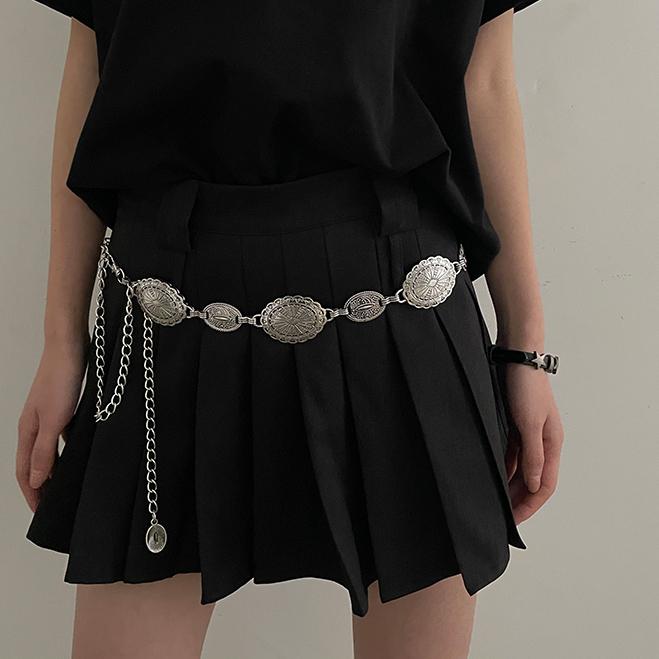 Product Introduction of Vintage waist chain men and women, fashion trends, advanced design, metal belt. 10