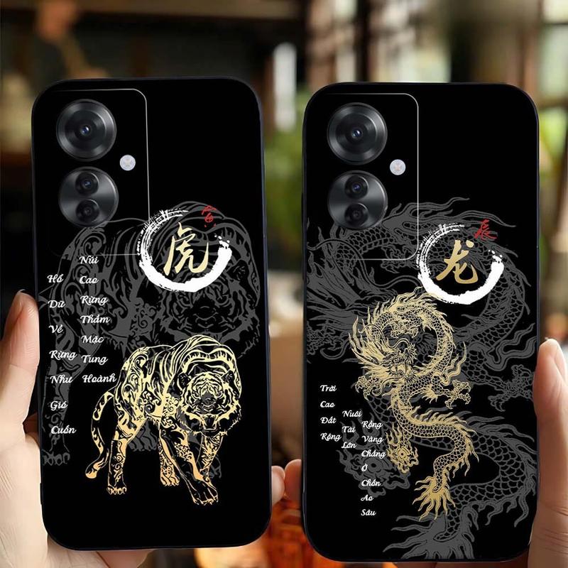 Ốp lưng Dành Cho Oppo Reno 11 F 5G cạnh viền vuông, bảo vệ camera in hình 12 Linh Vật