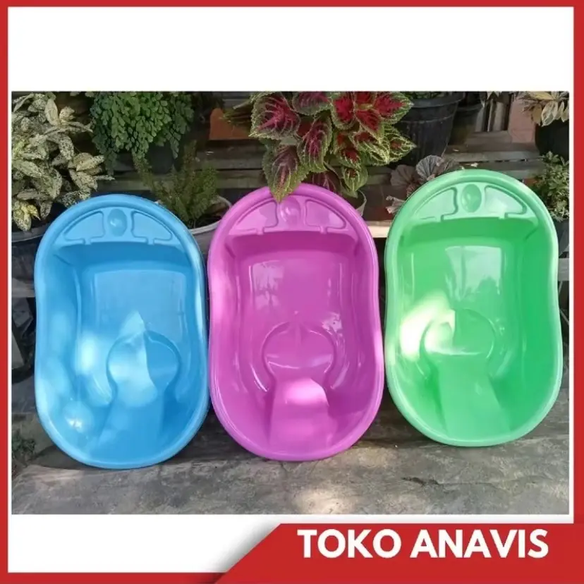 【AFLS】 Bak Tempat Mandi Bayi Baru Baby Bathub Plastik Merah Biru Hijau Ungu Cowok Cewek