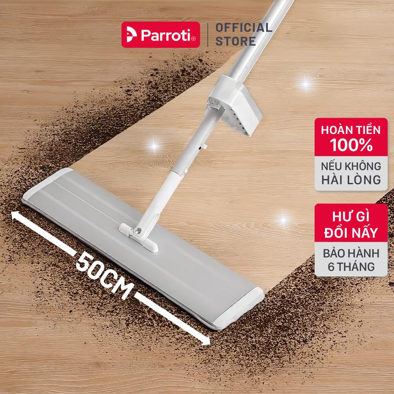 Cây Lau Nhà Tự Vắt Thông Minh Xoay 360 Độ, Chổi lau sàn thông minh siêu rộng, Cây Lau Nhà Tự Vắt Công Nghiệp 50cm Parroti Magic MG02