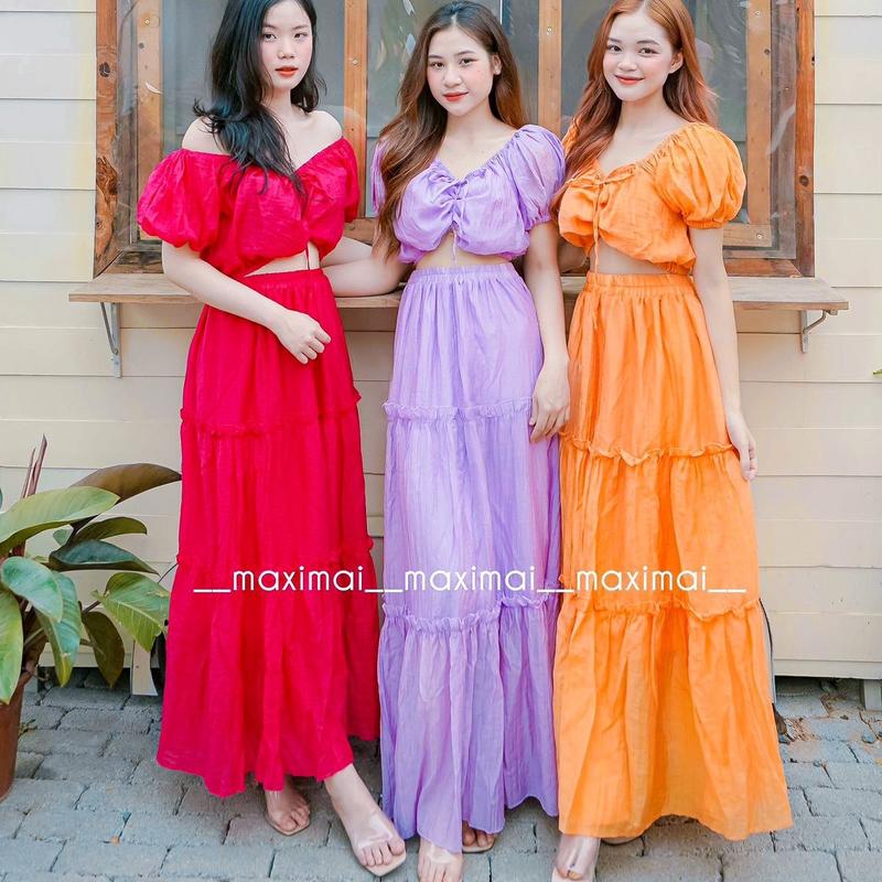 Set Maxi Nữ Tơ Nhăn Maxi Mai top women 1