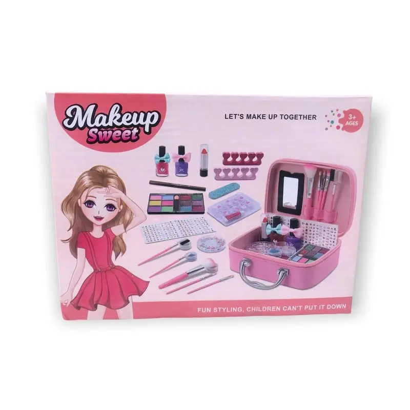 WD Mainan Make Up Bag Mermaid / Alat Rias Anak Fungsi Real / Children Pretend Play / Glamous Beauty Bag / Nail Art Princess 3