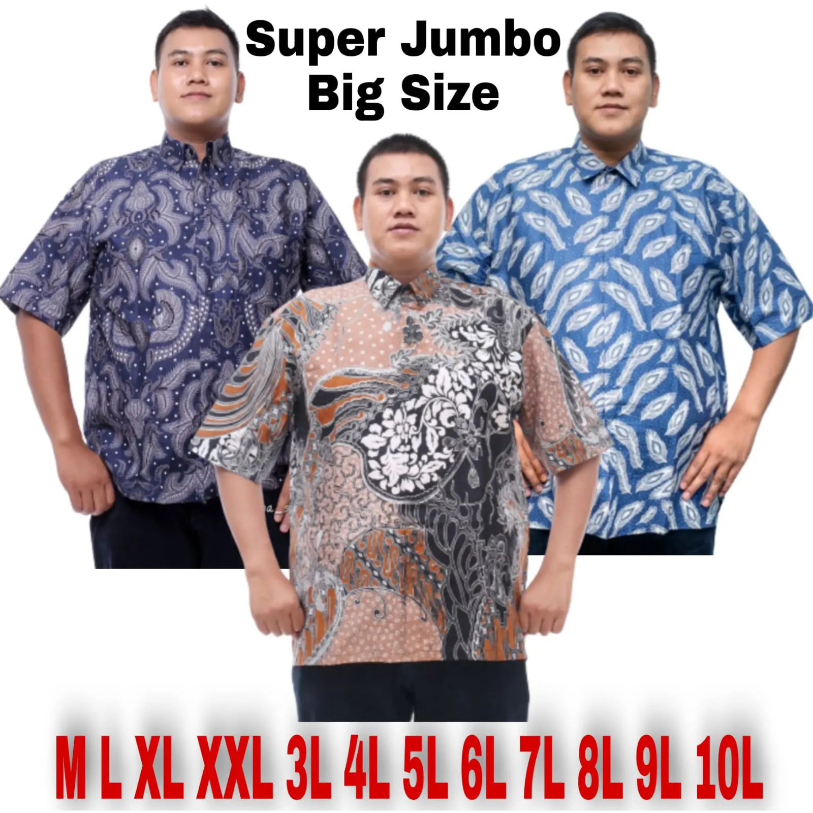 KEMEJA BATIK LENGAN PENDEK SUPER JUMBO