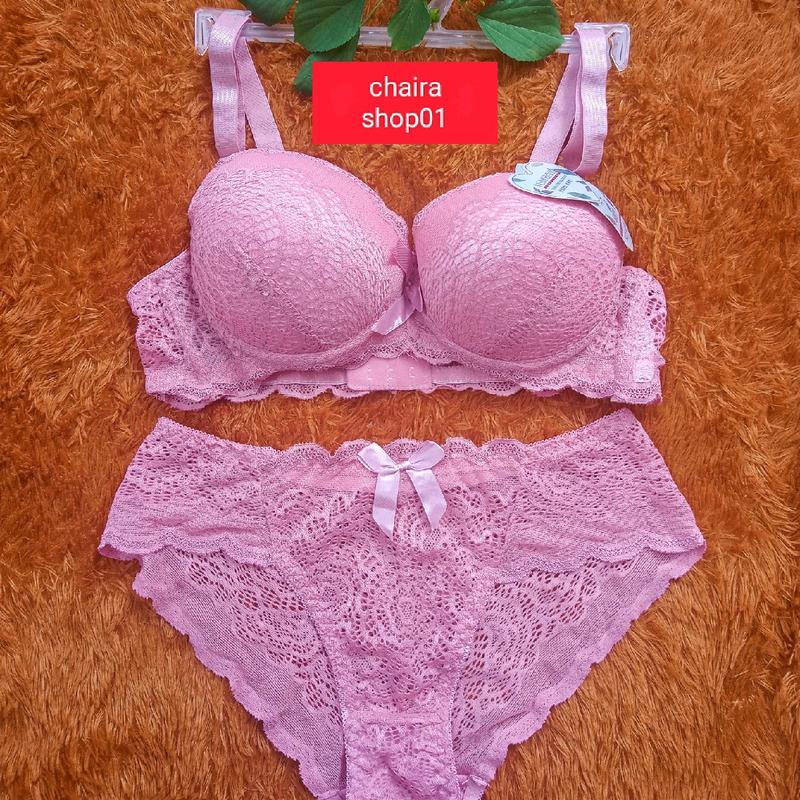 BRA SET bh + cd beha celana dalam wanita setelan renda import quality RC03 36-42 cup B / bra sexy hot busa motif bunga import 1 set beha dewasa hot sexy 1