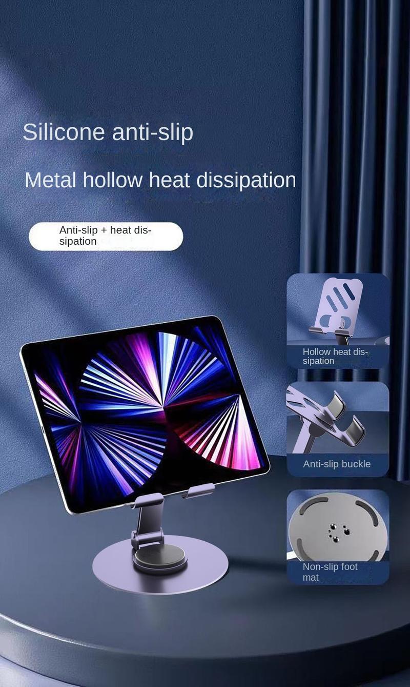 Product Introduction of Giá Đỡ Điện Thoại Để Bàn, Hoàn Toàn Bằng Kim Loại, Xoay 360 Độ, Thích Hợp Cho Điện Thoại Di Động Và Máy Tính Bảng, Lười Biếng, Lý Tưởng Cho Phát Trực Tiếp Trực Tiếp Và Lớp Học Trực Tuyến Phụ Kiện Titan 5
