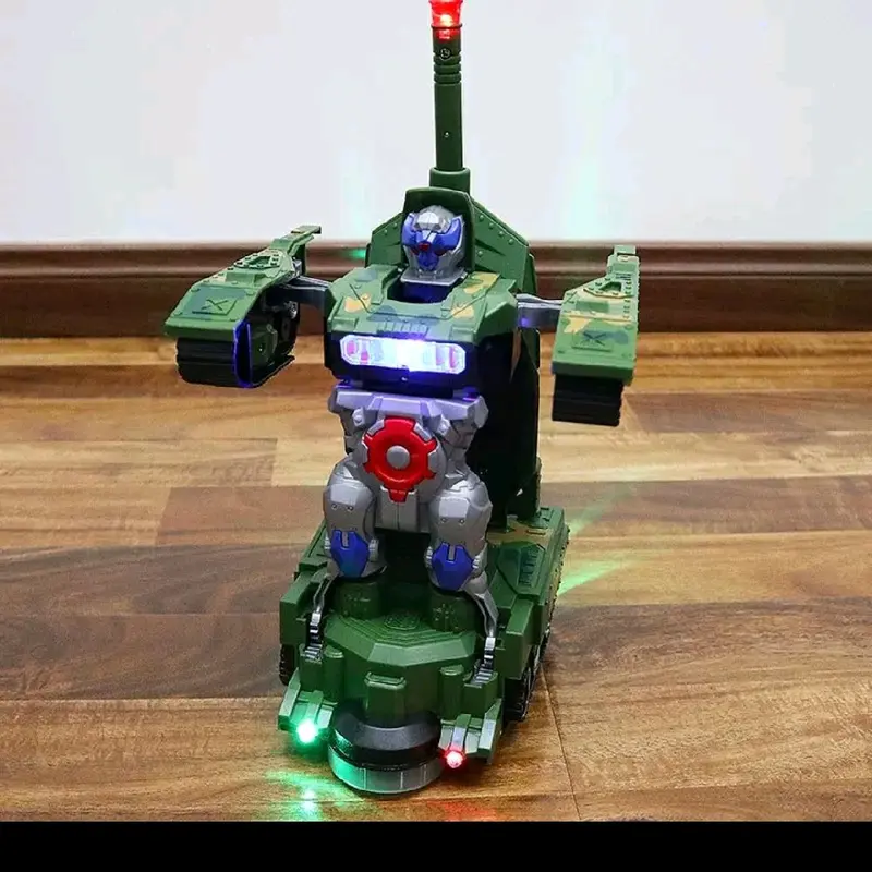 Đồ Chơi Xe Tăng Biến Hình Robot Tự Động Có Đèn Và Nhạc Bộ quà tặng cho bé Toy 2