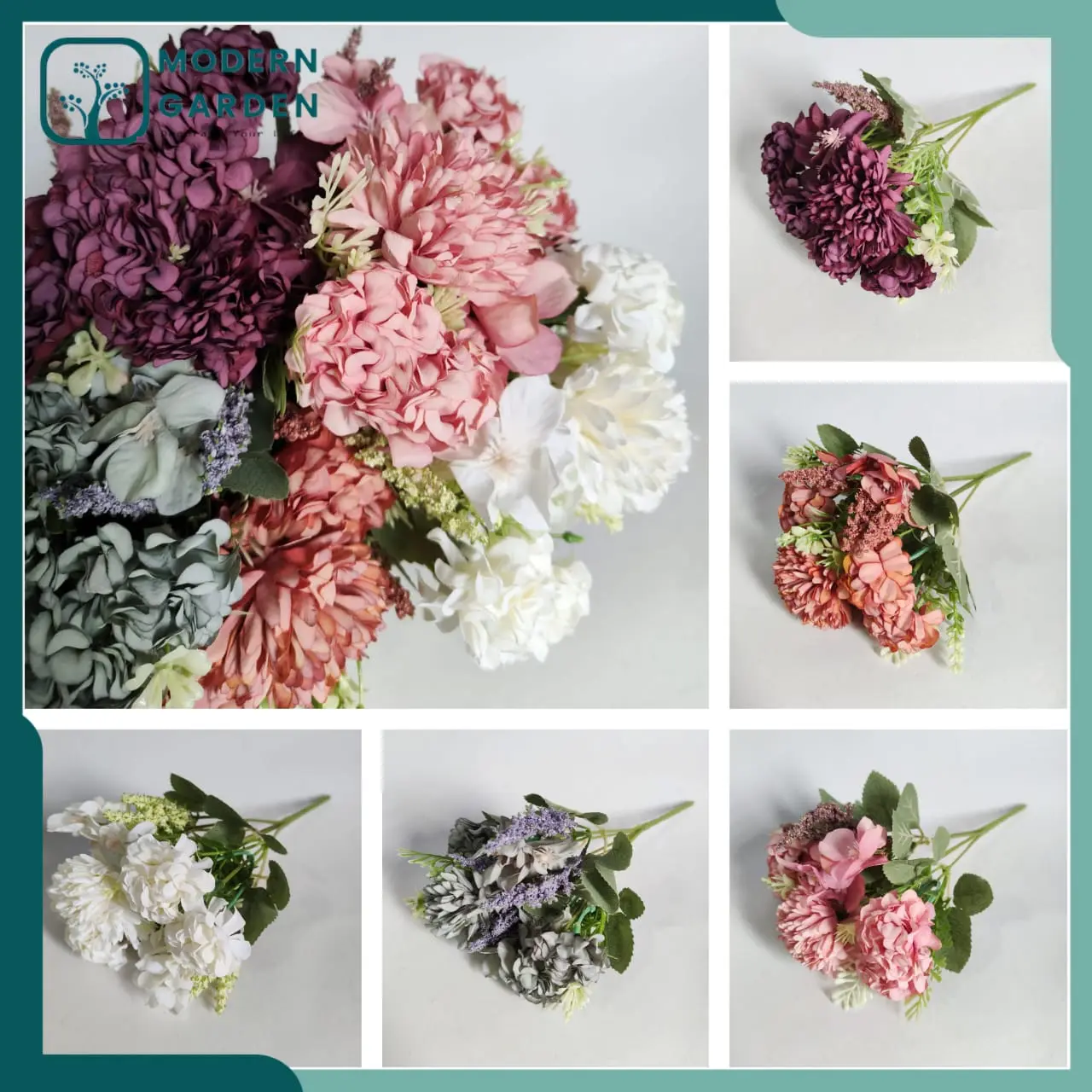 Bunga Dandelion Dekorasi BT9065 Bahan Plastik Untuk Hias Acara Pesta/Rumah/Kantor Putih Rose Buket