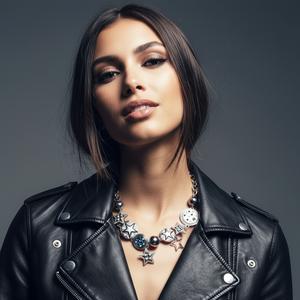 สร้อยคอเหล็กไททาเนียม, FUXIN, การออกแบบพังก์จีน, การออกแบบเฉพาะ, ประณีต, สไตล์วินเทจ, ประกบปุ่ม, โชคเกอร์, Niche