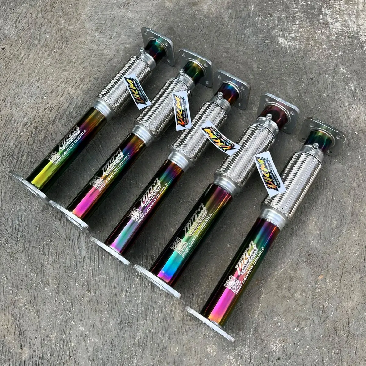 Knalpot Fleksibel Ngir Pnp Canter Pelangi - Blumoon - stainless cocok untuk ps125 - ps136 Hd Hdx Hdl