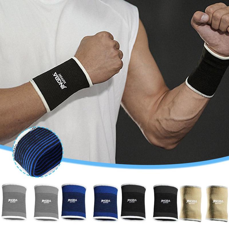 Product Introduction of JINGBA Sports Wrist Brace, High Knitted Elastic Breathable Outdoor Badminton Basketball Weightlifting Training Brace Knitted Wristbands 26