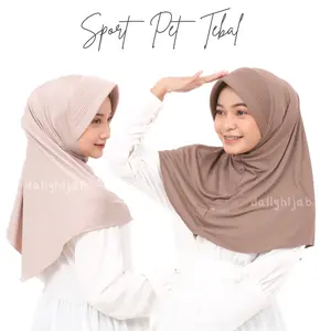 Hijab Sport Pet Tebal Uk M/ Bergo Sekolah / Bergo Linear Menutup Dada / Hijab Instan / Bergo Instan Muslim Panjang Kerudung Nyaman