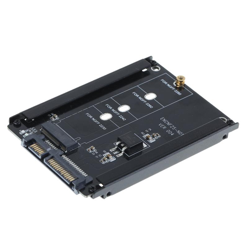 Black Case B+M Socket 2 M.2 NGFF (SATA) SSD to 2.5 SATA Adapter for 2230/2242/2260/2280mm M2 SSD 0