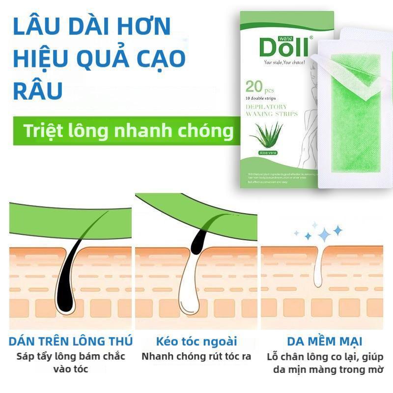 [SIÊU DÍNH] 20 Miếng Wax Lông Không Đau - 3 Giây Đánh Bay Lông Tay Chân 2