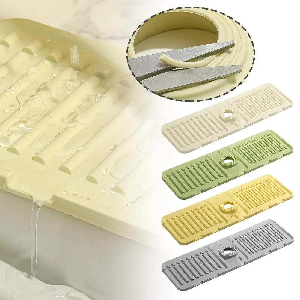 Silicone Kitchen Faucet Mat For Sink Sponge Drain Rack Foldable Sink Mat Faucet Splash Catcher Bathroom Countertop Protector Mat