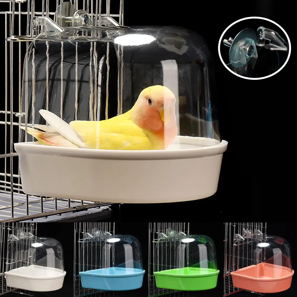 Bird Bath Cage For Bird Cage Parrot Cage Pet Cage Transparent Bird Bathtub Bird Accessories