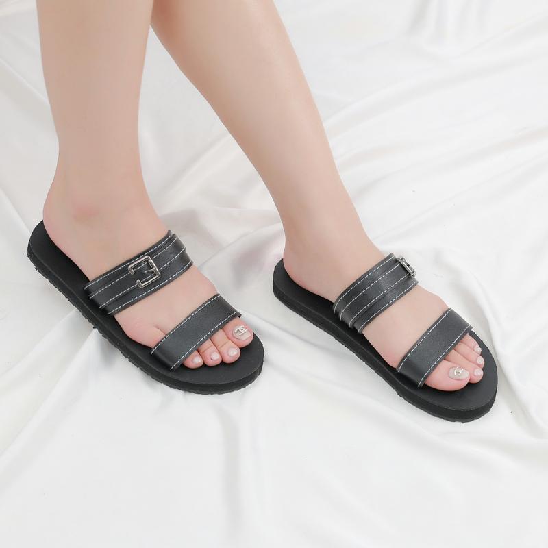 Dép sandal Nam Nữ quai da mềm Đế bệt Cao Su ôm chân mã SD60 DéP Shoes GiàY 4