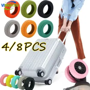 Vinnatsu  4/8 Pcs Silikon Pelindung Roda Koper Over Ring Karet Roda Koper Pengganti Cincin Karet Luggage Wheel