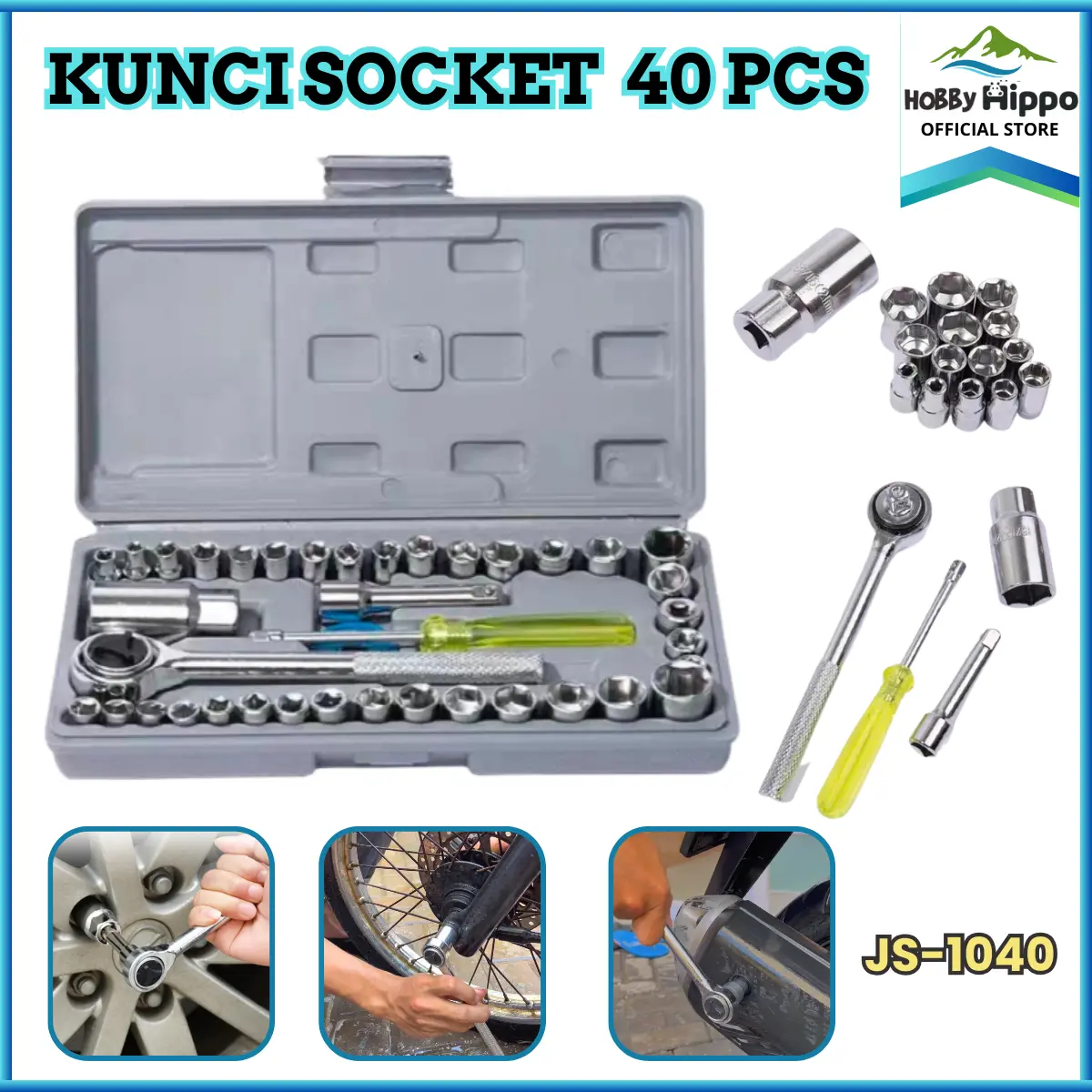 [cod] KUNCI SOCK SOKET SET 40 IN 1 KUNCI SOKET PAS - KUNCI PAS - JL-1040