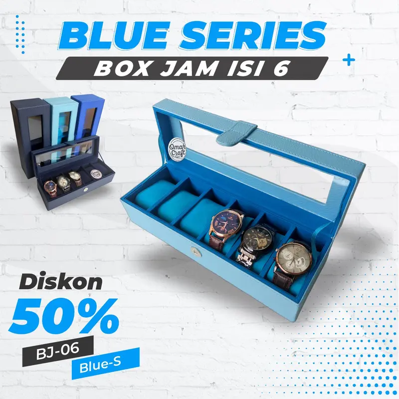 Kotak Jam Tangan isi 6 Atau Box Tempat Penyimpanan Jam Tangan 7
