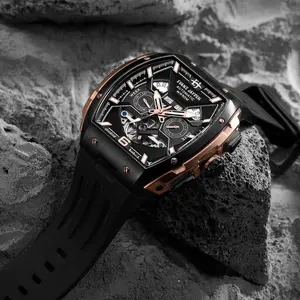 jam tangan Evans Jayden Jam Tangan Pria 9620 Rubber Automatic Movement Silicon Kaca Sapphire Chronograph Water Resistant 5ATM