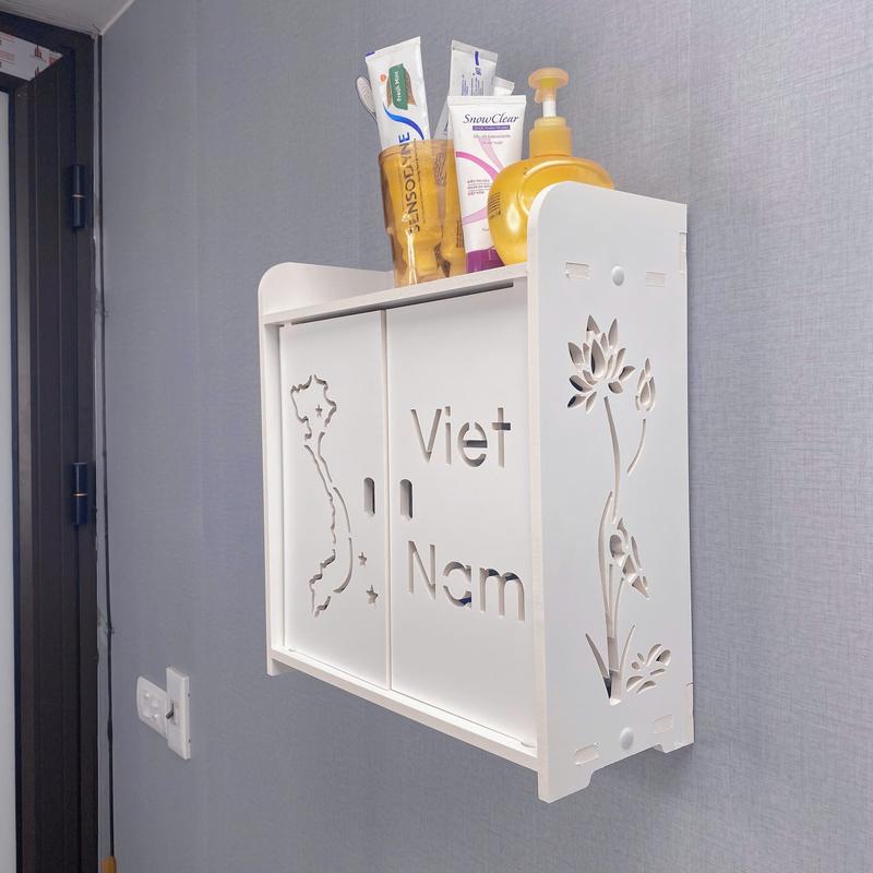 Tủ Để Đồ Đa Năng Gắn Tường, Kệ Đựng Mỹ Phẩm Dán Tường, Kệ Để Gia Vị Nhà Bếp, Tủ Thuốc Gia Đình, Kệ Nhựa PVC Gắn Tường. Kệ Đựng Đồ Nhà Tắm Chống Nước Tặng Kèm Móc Dán Chắc Chắn